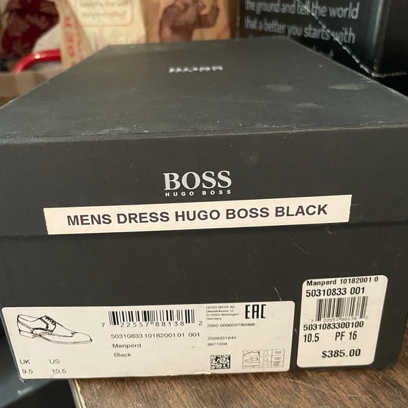 Men’s original Hugo Boss Black Oxford  Dress Shoes size 10.5 main image 9